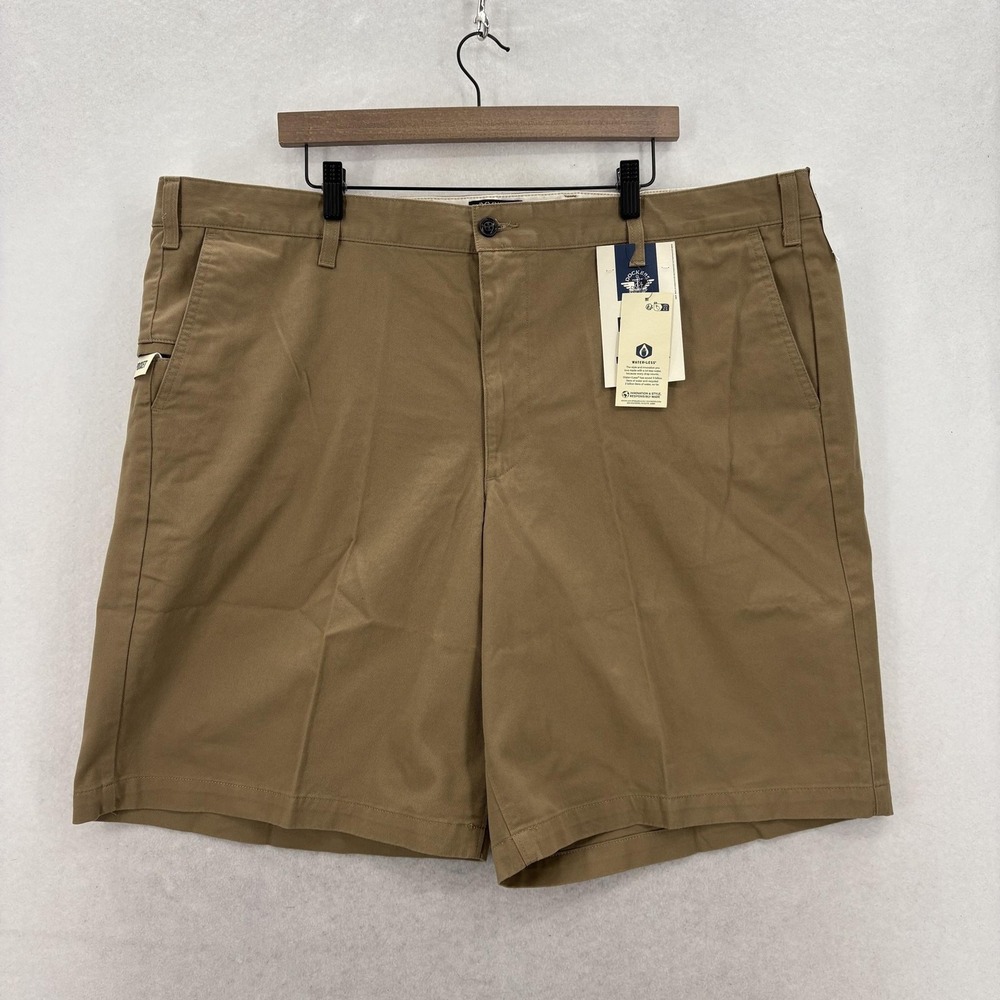 Dockers Perfect Shorts Mens 46 Beige Chino Flat Front Casual Summer Classic Fit